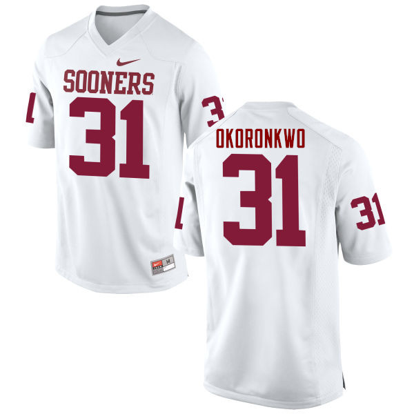 Men Oklahoma Sooners #31 Ogbonnia Okoronkwo College Football Jerseys Game-White - Click Image to Close